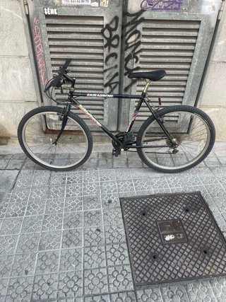 Bicicleta púrpura y negra