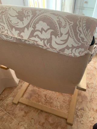 Poltrona e poggiapiedi beige Ikea