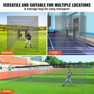 Red de Bateo de Béisbol, Red de Entrenamiento Profesional de Béisbol y Softbol, Red de Jaula de Lanzamiento Portátil para Práctica con Puerta y Bolsa de Transporte, Red PE Enclosed de Alta Resiste...