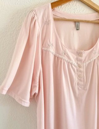 Camisón rosa pastel talla 3XL manga corta