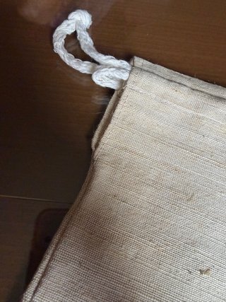 Bolsa de tela rústica beige