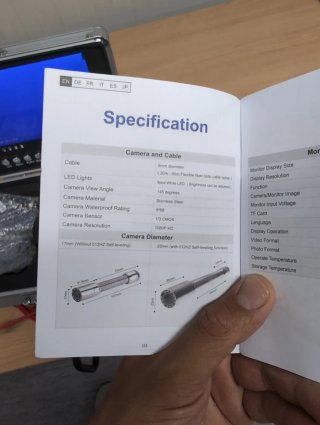 Cámara de inspección de tuberías