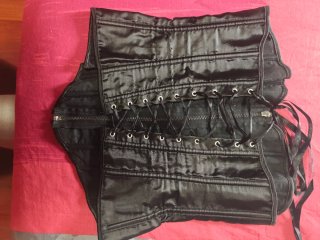 Corsé negro lentejuelas cremallera