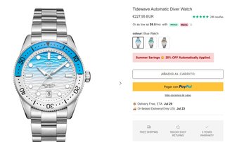 Reloj WISHDOIT Tidewave 39mm Automático