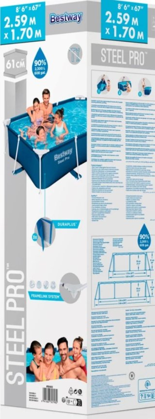 Piscina Desmontable Bestway Steel Pro Rectangular