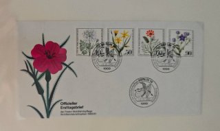Sobre Primer Día FDC Alemania Berlín 1980 Flores