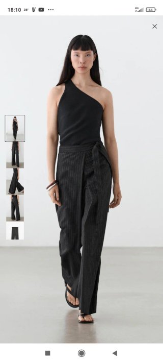 Pantalón pareo Massimo Dutti negro