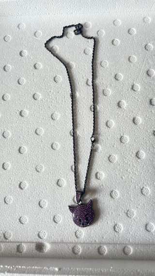 Collar Emoji Diablito Morado Circonita