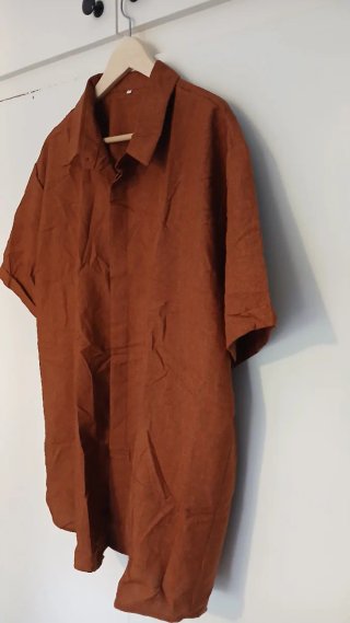 Camisa manga corta marrón talla XXXL