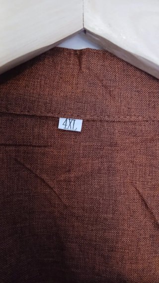 Camisa manga corta marrón talla XXXL