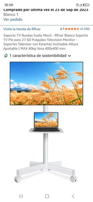 Soporte TV Suelo Blanco 27-60