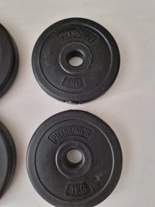 Set Discos Pesas Physionics 2.5kg,  1.25kg y 1 kg.