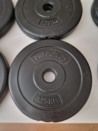 Set Discos Pesas Physionics 2.5kg,  1.25kg y 1 kg.