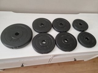 Set Discos Pesas Physionics 2.5kg,  1.25kg y 1 kg.