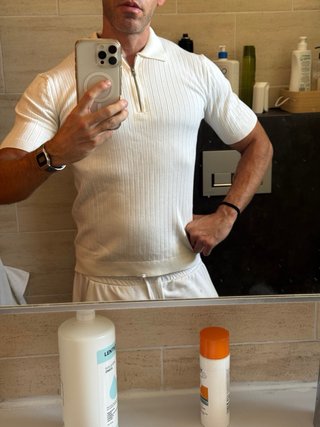 Polo H&M blanco talla M