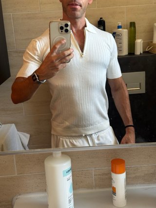 Polo H&M blanco talla M