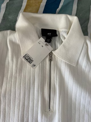 Polo H&M blanco talla M