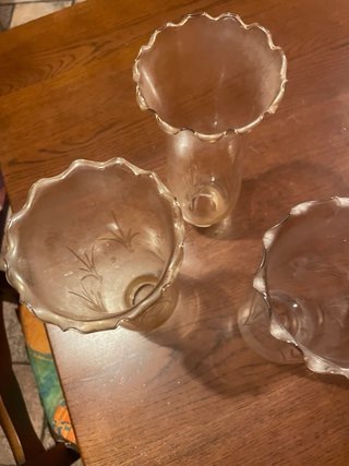 3 Vetri Lampada Decorati h 26 cm