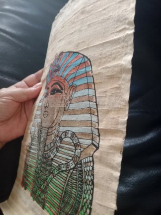 Papiro Egipcio Antiguo Pintado a Mano