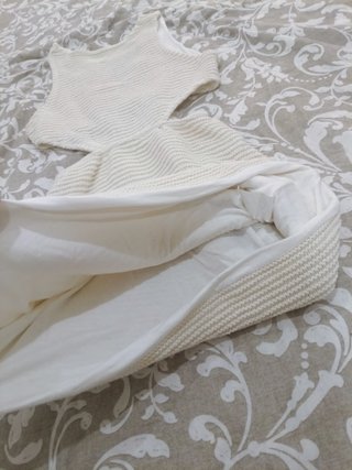 Vestido blanco talla S con aro