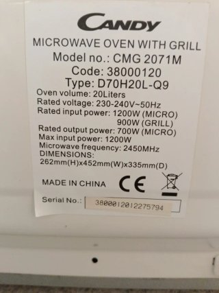 Forno microonde Candy con grill