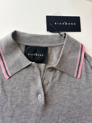 Polo John Richmond punto gris rosa T.M