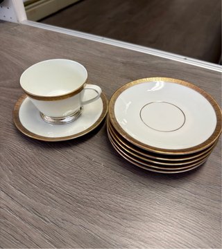 Set 6 Tazze da Thè Porcellana Bavarese Argento