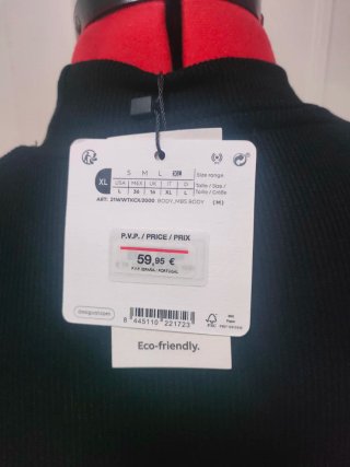 Body Desigual Negro de punto con Detalles Dorados