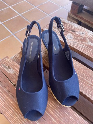 Sandalias Tommy Hilfiger Cuña Azul Marino