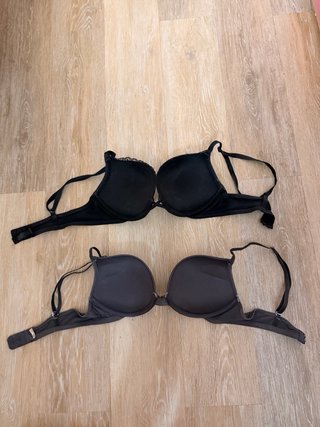 Sujetadores push up Negro y Gris