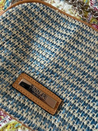 Bolso azul y marrón vintage de Binnari.