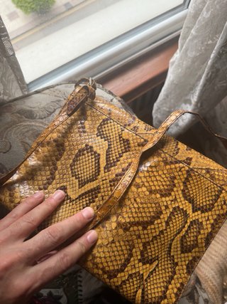 Bolso Piel Serpiente Marrón y Amarillo