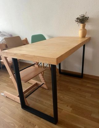Mesa de madera y acero | Fabricación artesanal