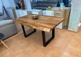 Mesa de madera y acero | Fabricación artesanal
