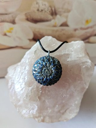 Collar Orgonita Azul y Plateado