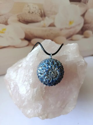 Collar Orgonita Azul y Plateado