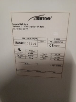 Calentador de gas butano SIME