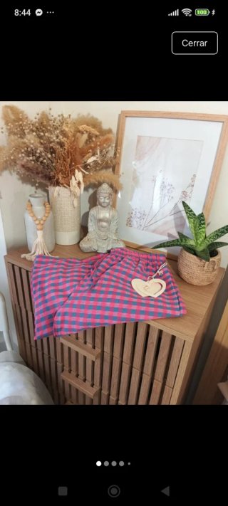 Pantalón cuadros Vichy azul y rosa