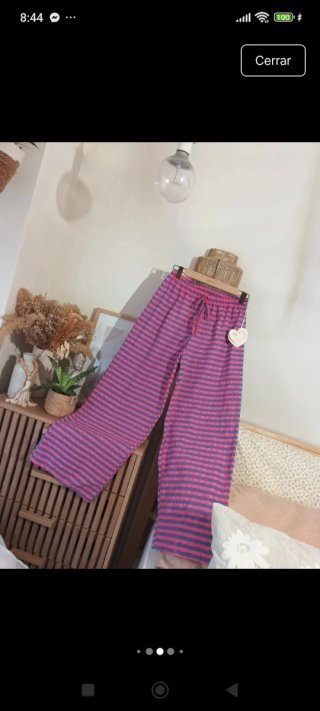 Pantalón cuadros Vichy azul y rosa