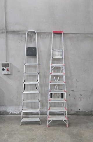 Lote de 2 escaleras de aluminio profesionales