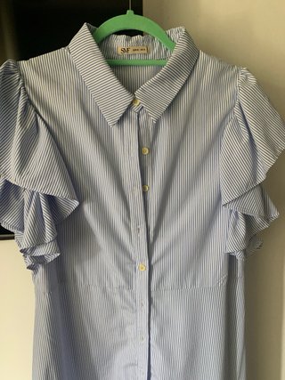 Vestido camisero SMF rayas azules