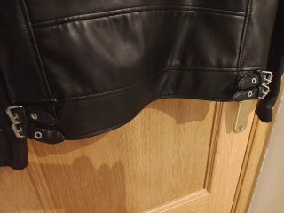 Cazadora Biker Polipiel Zara Negra talla M