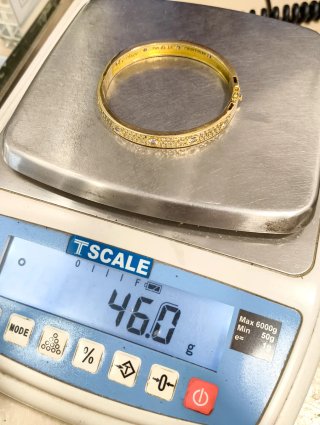 Pulsera Brazalete Oro 18k estilo Cartier circonita