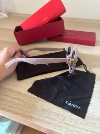 Gafas de sol Cartier Beige/Marrón
