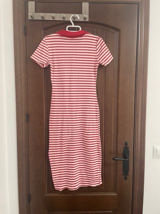 Vestido rayas rojo y blanco mujer