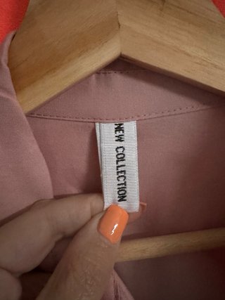 Vestido camisero rosa volantes talla única