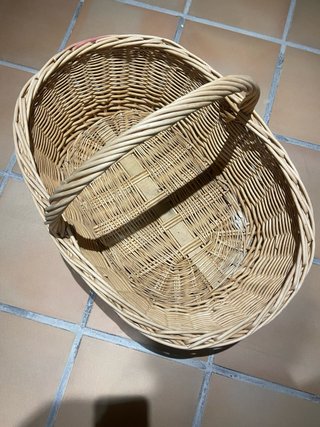 Cesta de mimbre grande ovalada
