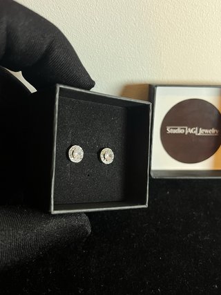 Pendientes Halo Redondos 5mm Plata 925 | Circonita