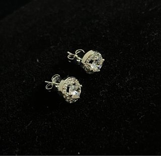 Pendientes Halo Redondos 5mm Plata 925 | Circonita