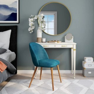 Silla Vintage Terciopelo Azul Teal